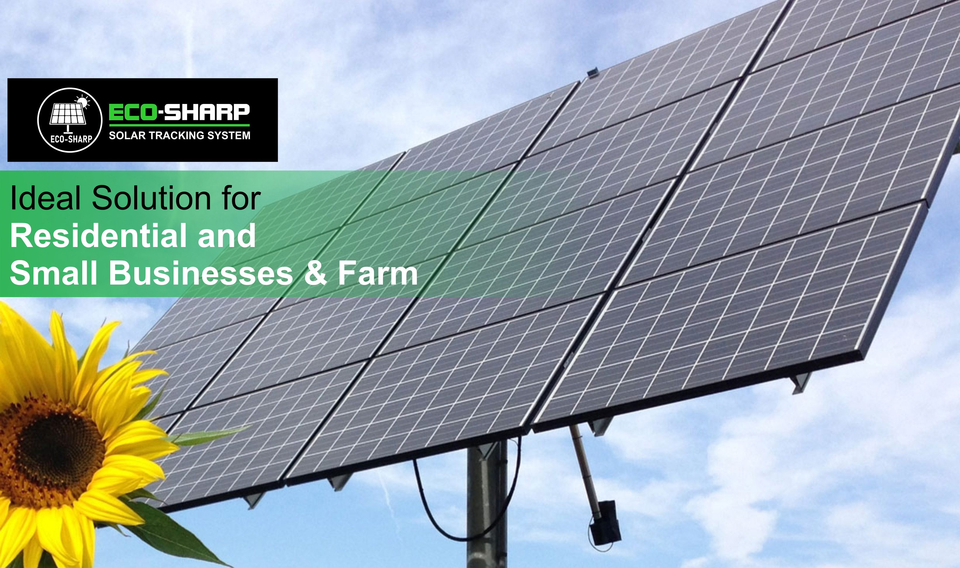 Expansive solar panel array in a field